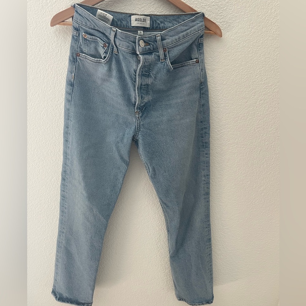 Agolde Riley High Rise Straight Crop jeans in Shiver Size 26